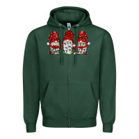 Sports Green gnome with christmas lights Zipper Hoodie - JahusDesignShop