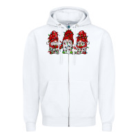 White gnome with christmas lights Zipper Hoodie - JahusDesignShop