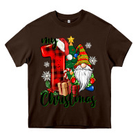 Chocolate Brown my first christmas gnome Heavy Core Tee - CowGirlArtShop
