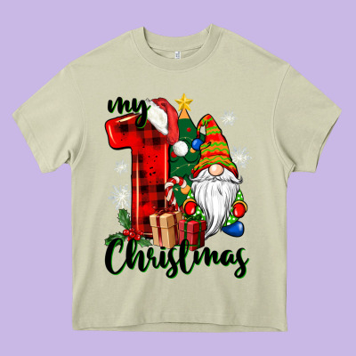 My First Christmas Gnome Heavy Core Tee Designed By Cowgirlartshop