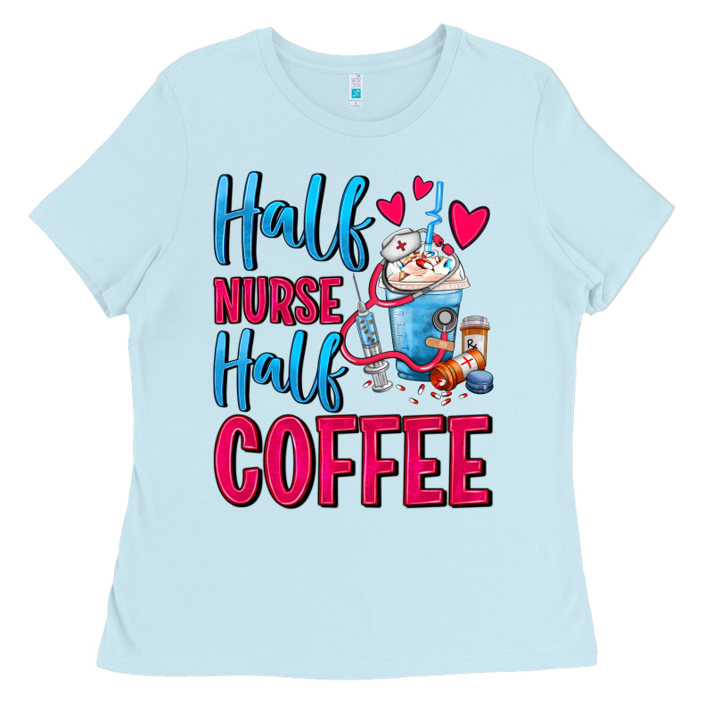 Half Nurse Half Coffee Ladies Tee by FaDigitalArtStudio | Teevron