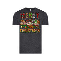 Vintage Black merry christmas with cupcake bbs Vintage Tee - BundleAndBundleShop