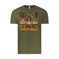 Vintage Olive merry christmas with cupcake bbs Vintage Tee - BundleAndBundleShop