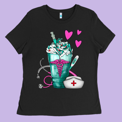 Nurse Frappe Ladies Tee Designed By Fadigitalartstudio