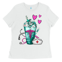 White Nurse Frappe Ladies Tee - FaDigitalArtStudio