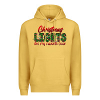 Antique Gold festive christmas lights text art Premium Hoodie - CowhideDigitalArt