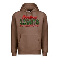Chestnut festive christmas lights text art Premium Hoodie - CowhideDigitalArt
