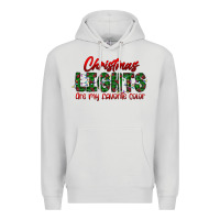 Dove Grey festive christmas lights text art Premium Hoodie - CowhideDigitalArt