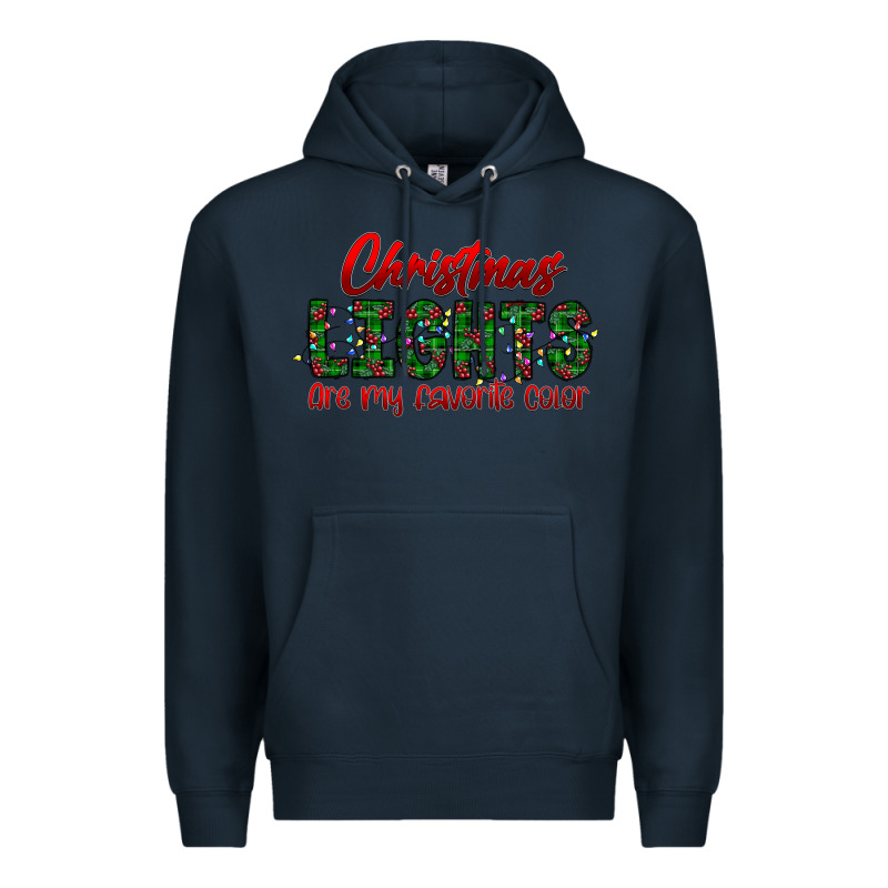 Festive Christmas Lights Text Art Premium Hoodie by CowhideDigitalArt | Teevron