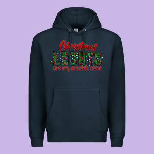 Festive Christmas Lights Text Art Premium Hoodie Designed By Cowhidedigitalart