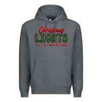 Rock festive christmas lights text art Premium Hoodie - CowhideDigitalArt