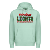 Seafoam festive christmas lights text art Premium Hoodie - CowhideDigitalArt