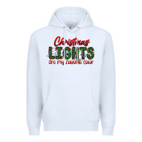 White festive christmas lights text art Premium Hoodie - CowhideDigitalArt