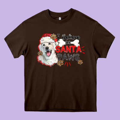 I Believe In Santa Paws Heavy Core Tee Designed By Cowgirlartshop
