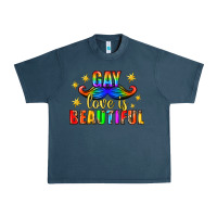 Midnight Navy Gay Love Is Beautiful Pride Lgbtq Urban Heavy Tee - BundleAndBundleShop