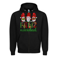 Black feliz navidad gnomies Zipper Hoodie - JahusDesignShop