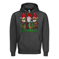 Charcoal Heather feliz navidad gnomies Zipper Hoodie - JahusDesignShop