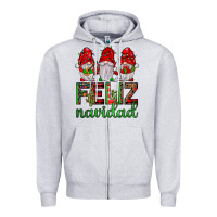 Heather Grey feliz navidad gnomies Zipper Hoodie - JahusDesignShop