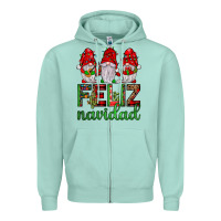 Seafoam feliz navidad gnomies Zipper Hoodie - JahusDesignShop