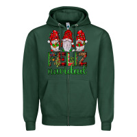 Sports Green feliz navidad gnomies Zipper Hoodie - JahusDesignShop