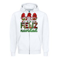 White feliz navidad gnomies Zipper Hoodie - JahusDesignShop
